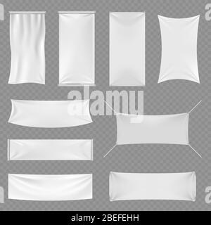 Free Vector  White hang blank fabric canvas banner sign vector