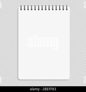 Vector Realistic Blank Notebook Isolated On Transparent Background