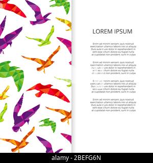 Colorful animal birds silhouettes banner and poster design. Vector illustration Stock Vector