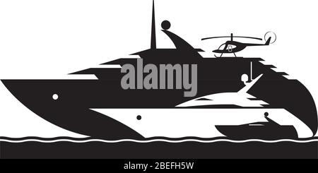 Different yachts in the sea - vector illustration Stock Vector