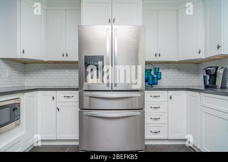 Kitchen in modern middle class house in Midwest America Stock Photo