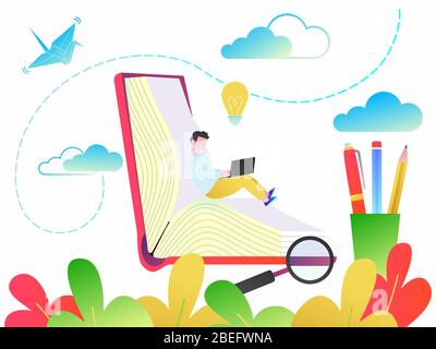 education concept v4 gradient version Stock Vector