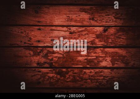 abstract wooden background. Brown painted boards on a deck with puddles and raindrops. Vintage background. Place for text. Stock Photo