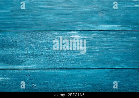blue background from painted boards, copy space, design, horizontal banner Stock Photo