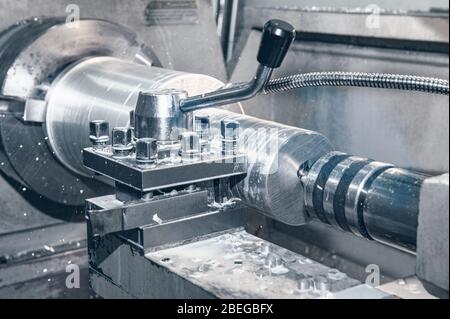 the old Metalworking machine, made in the middle of the last century, is still in good condition. The use of old technology in a time of crisis and st Stock Photo