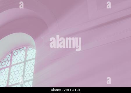 Light rays through the window. Pink plum colors, toned photo Stock Photo
