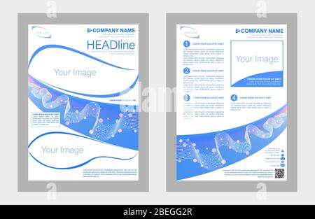 Vector illustration template, in A4 size, for poster flyer pamphlet brochure cover design layout, with space for logo, photos and slogan. Stock Vector