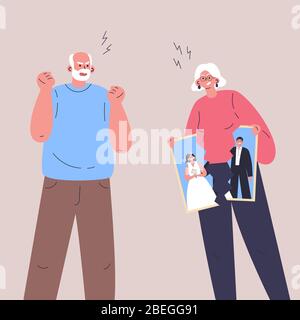 Conflict between woman and man.Couple quarrel  Stock Vector