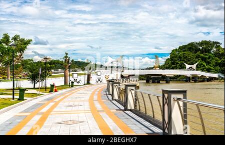 Embankment of the Kedayan River in Bandar Seri Begawan, Brunei Stock Photo