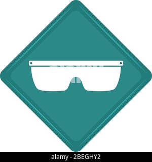 Sticker of a protection glasses icon Stock Vector