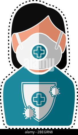 Woman with protection uniform Stock Vector