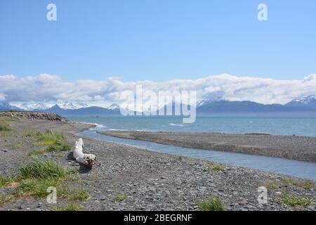 Spectacular views from the beach at Homer Spit, Alaska, USA Stock Photo