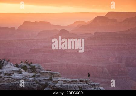 lights and shadows at sunset in grand canyon Stock Photo