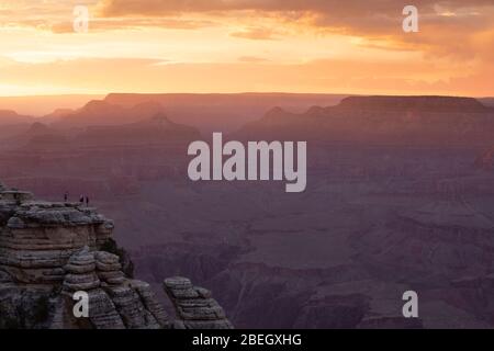 lights and shadows at sunset in grand canyon Stock Photo