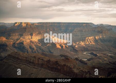 Sunrise in Grand Canyon from Mather Point Stock Photo