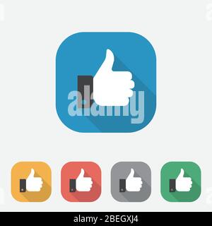 Thumb up and thumb down flat icon. Vector illustration Stock Vector Image &  Art - Alamy