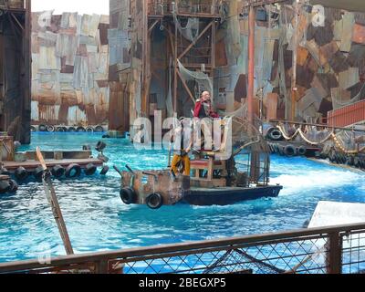 Los Angeles, AUG 21, 2009 - Waterworld action show in the Universal Studios Hollywood Stock Photo