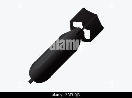 Falling retro air bomb icon, weapon, military and missile sign, vector illustration Stock Vector