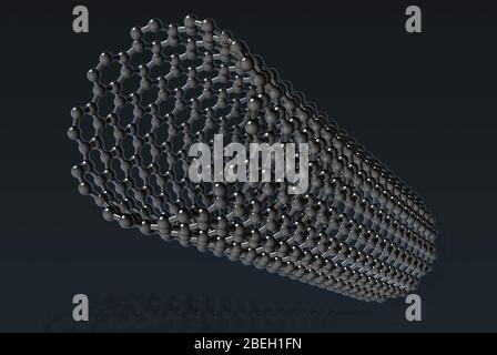 Carbon Nanotube Molecular Model Stock Photo