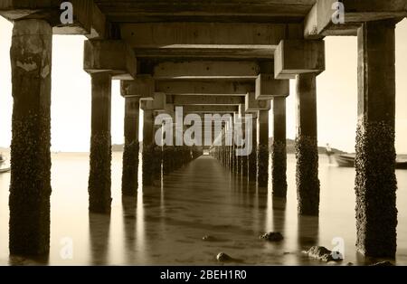 Rawai in south of Phuket is a great point for photo shoting, beside that wonderful sunrise view, it have a bridge. On top of this bridge is the place Stock Photo