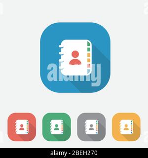 Contact book vector icon, Business, list, Address Book Flat Icon, eps10 Stock Vector