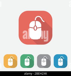 mouse square colorful button sign with shadow effect, Flat style design, UI, UX, Eps10 Stock Vector