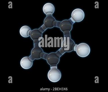 Benzene, Molecular Model Stock Photo