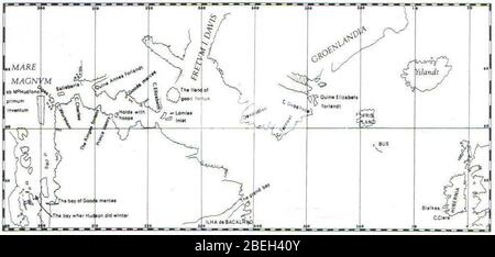 Henry Hudson map. Stock Photo