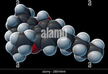 THC Molecular Model Stock Photo