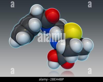 Penicillin G Molecular Model Stock Photo