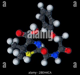 Penicillin V Molecular Model Stock Photo