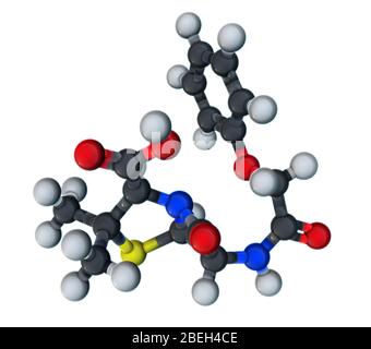 Penicillin V Molecular Model Stock Photo