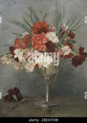 Henry Scott Tuke - Carnations - a study. Stock Photo