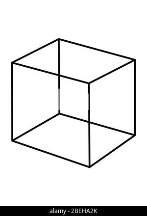 Optical Illusion, Necker Cube, Illustration Stock Photo