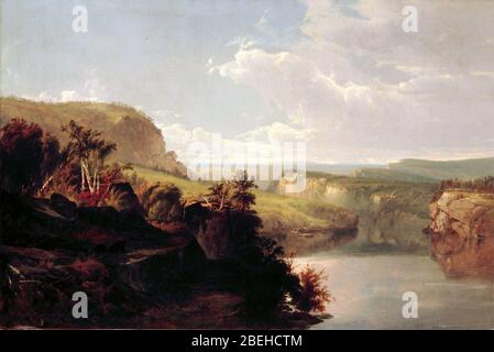 Lake Among the Hills by William Hart, 1858. Stock Photo