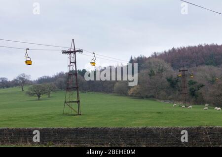 The aerial ropeway at Claughton Manor brickworks near Lancaster Stock ...
