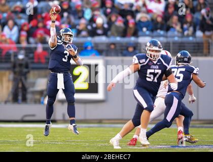 November 16, 2019: Ithaca Bombers quarterback Joe Germinerio #3 throws ...