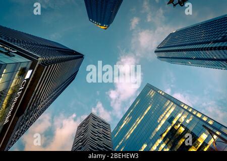 TORONTO, ONTARIO / CANADA - SEPTEMBER 20 2019: Toronto downtown. Evening Stock Photo