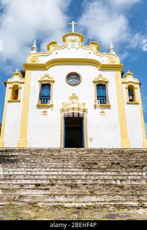 View of Nossa Senhora dos Remedios Church at Fernando de Noronha Marine National Park, Unesco world heritage site, Pernambuco, Brazil, July 2019 Stock Photo