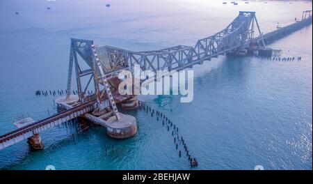 Rameswaram is a town on Pamban Island, in the southeast Indian state of Tamil Nadu. It’s known for Ramanathaswamy Temple, Stock Photo