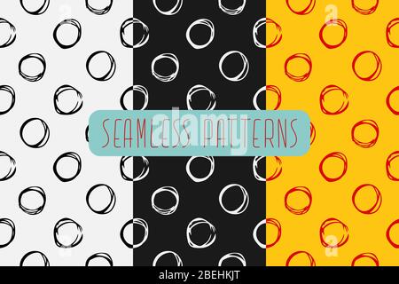 A seamless pattern of circles drawn by hand. Stock Vector