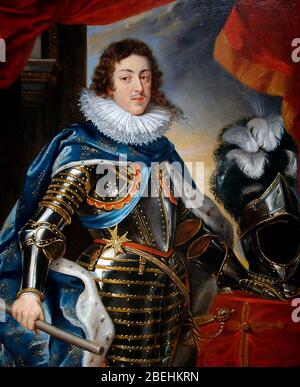 Proantic: Portrait Of The King Of France Louis XIII (1601-1643), Oil O