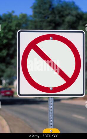 Blank prohibitory or restrictive traffic sign. No picture or words. Stock Photo