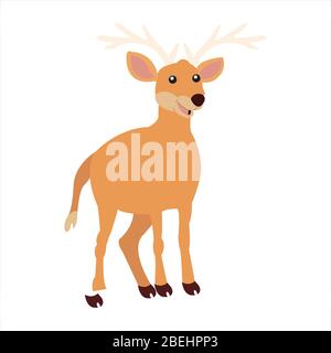 Christmas animal cartoon deer clip art illustration Stock Vector