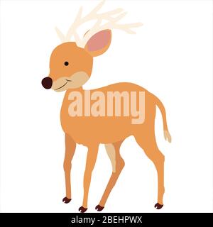 Christmas animal cartoon deer clip art illustration Stock Vector