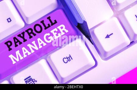 Writing note showing Payroll. Business photo showcasing Total amount of ...