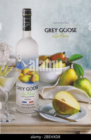 poster advertising Grey Goose vodka in paper magazine from 2005 year ...