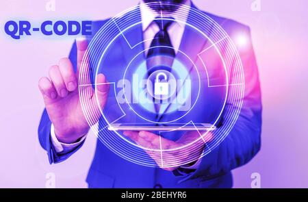 Handwriting text Qr Code. Conceptual photo the trademark for a type of matrix barcode A machinereadable code Stock Photo