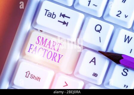 Handwriting text writing Smart Factory. Conceptual photo A highly ...
