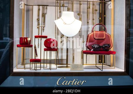 Brussels Belgium January 2020 Cartier jewelry store window